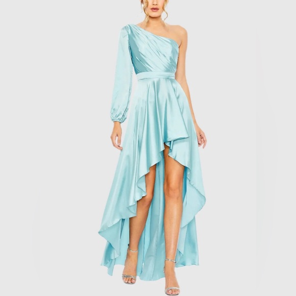 MAC DUGGAL High Low One Shoulder Flowy Gown Size 6 NWT - Picture 1 of 8